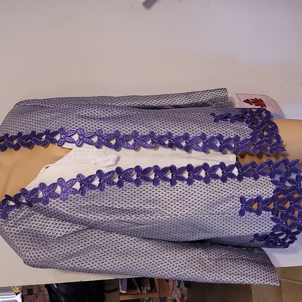 gospel blazer purple flowers sz 16W